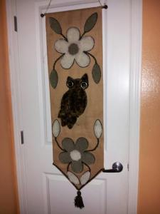 One of several recent owl-themed purchases, now proudly displayed in our living room. 